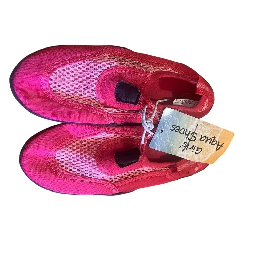 Girls Water Shoes Pink Mesh Slip-On Swim Beach Pool Size M (13/1)